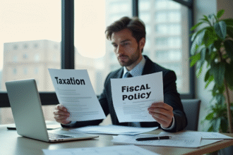 Personne professionnelle comparant documents de fiscalite et taxation