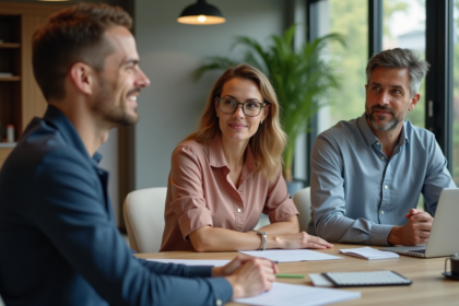 Groupe de collègues divers en réunion de travail